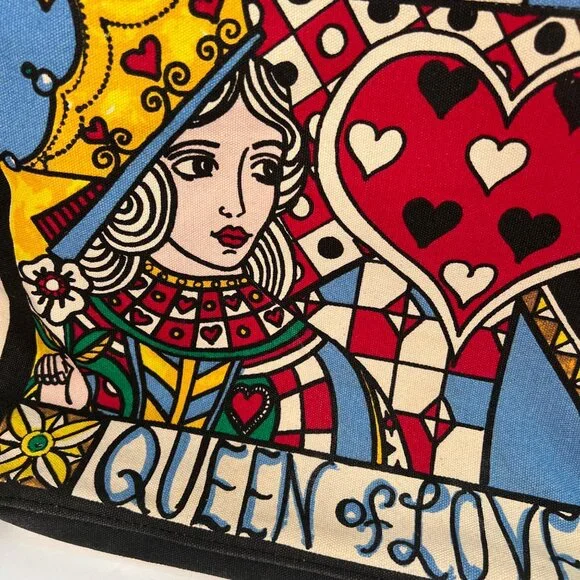 Brighton Queen Of Love Tote Bag With Heart Design & Bold Colors Purse Cards - Picture 4 of 16